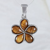 Magnifique collier hawaïen en véritable bois de koa avec plumeria, pendentif en argent sterling en bois de koa avec fleur de plumeria, cadeau d'anniversaire, de Saint-Valentin, N9139