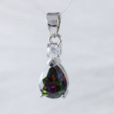 Beautiful Hawaiian Rainbow Mystic Topaz Rain Drop Necklace, Sterling Silver Rainbow Topaz Pendant, N8989 Birthday Anniversary Mom Gift