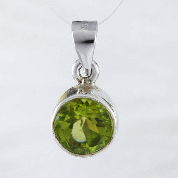 Magnifique collier rond en véritable péridot vert hawaïen, pendentif en péridot naturel en argent sterling, cadeau d'anniversaire pour femme, maman, mère, N9091