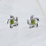 Beautiful Hawaiian Genuine Green Peridot Round-Cut Earring, Sterling Silver Green Peridot Stud Earring, E9037 Birthday Mother Mom Gift