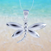 Stunning Large Hawaiian Dragonfly Earring and Necklace, Sterling Silver Dragonfly Pendant, N6116S2 Birthday Mother Wife Mom Gift