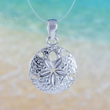 Collier unique et joli en forme de dollar de sable hawaïen, pendentif en argent sterling avec breloque en forme de dollar de sable, cadeau d'anniversaire pour mère, épouse, maman et fille, N6117