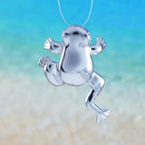 Magnifique boucle d'oreille et collier hawaïen en forme de grenouille, pendentif en argent sterling en forme de grenouille bondissante, cadeau d'anniversaire pour mère, épouse, maman, N6122