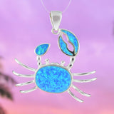 Magnifique collier hawaïen en forme de crabe bleu opale, pendentif en argent sterling en forme de crabe bleu opale, cadeau d'anniversaire pour maman N6164, déclaration PC