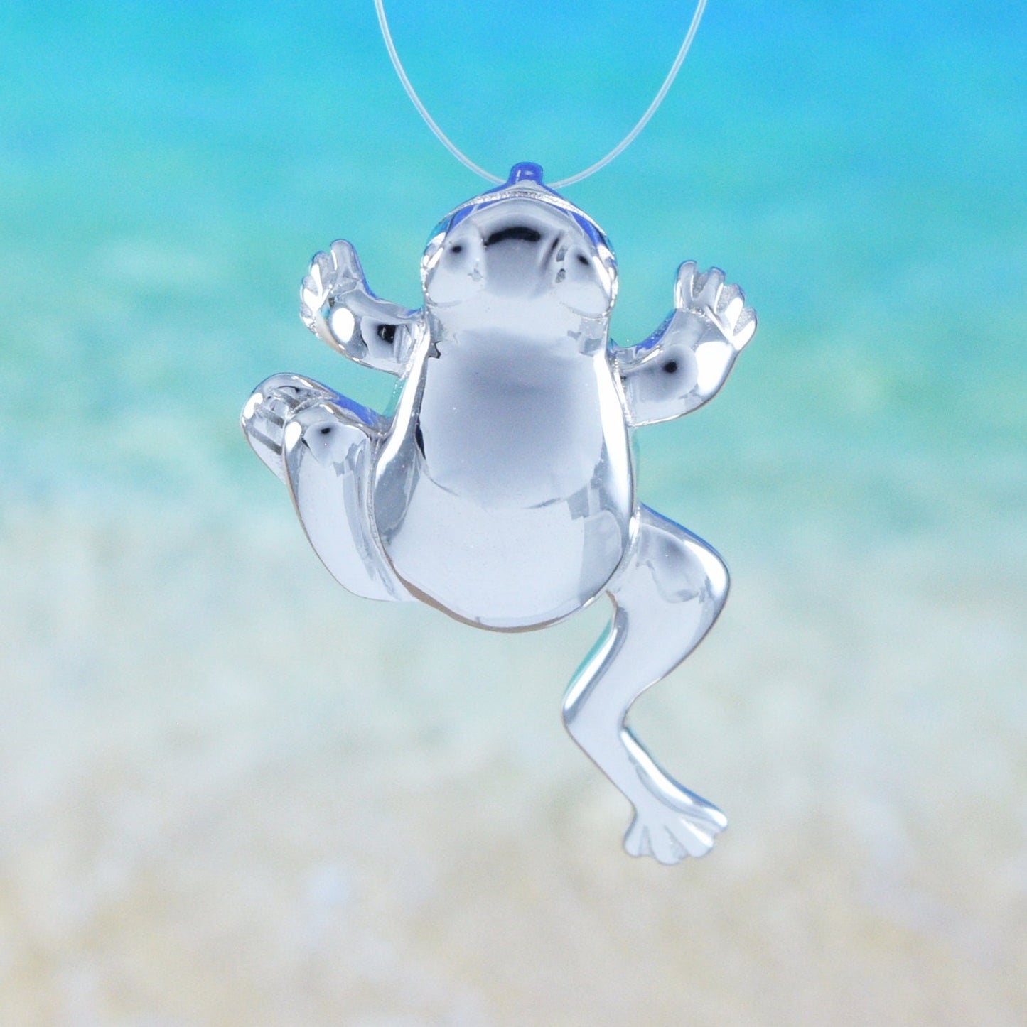 Collier unique de grenouille sauteuse hawaïenne, pendentif grenouille en argent sterling, cadeau d'anniversaire pour mère, épouse, maman, bijoux uniques de l'île, N6121