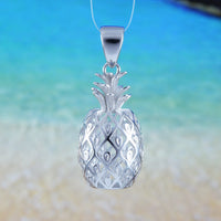 Magnifique collier hawaïen en forme d'ananas 3D de grande taille, pendentif en argent sterling en forme d'ananas 3D, cadeau d'anniversaire pour mère, épouse, maman, N6131, déclaration PC