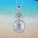 Magnifique collier hawaïen en forme d'ananas 3D de très grande taille, pendentif en argent sterling, cadeau d'anniversaire pour femme, maman, mère, N6132, déclaration PC