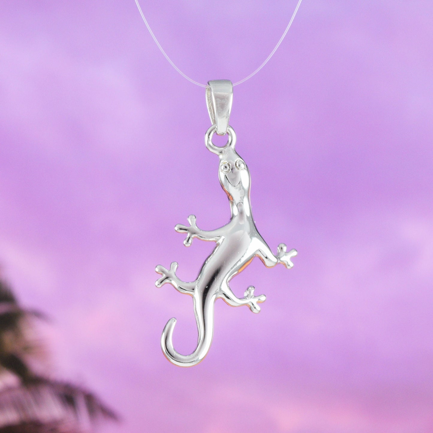 Collier unique en forme de grand gecko hawaïen, pendentif en argent sterling avec breloque en forme de lézard gecko, cadeau d'anniversaire N2020 pour mère, épouse, maman, bijoux des îles