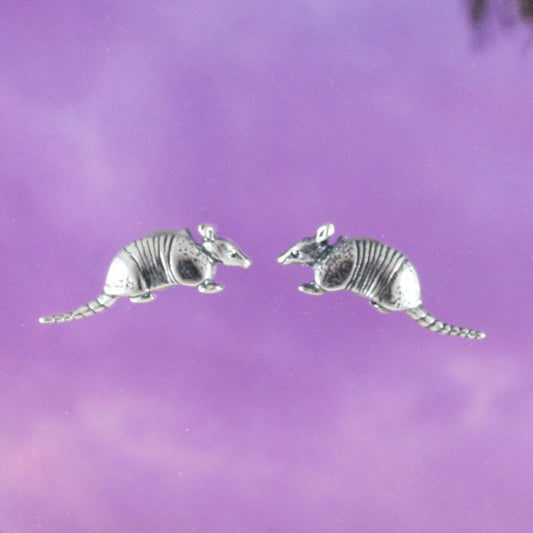 Unique Texan Armadillo Earring, Sterling Silver Armadillo Stud Earring, E8063 Birthday Wife Mom Girl Mother Gift, Texan Jewelry