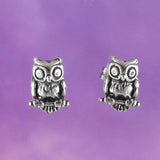 Unique Hawaiian Small Owl Earring, Sterling Silver Owl Stud Earring, E8154 Birthday Mom Wife Girl Valentine Gift, Animal Jewelry