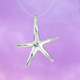 Pretty Hawaiian Starfish Necklace, Sterling Silver Star Fish Charm Pendant, N2022 Birthday Mother Wife Mom Girl Gift, Island Jewelry