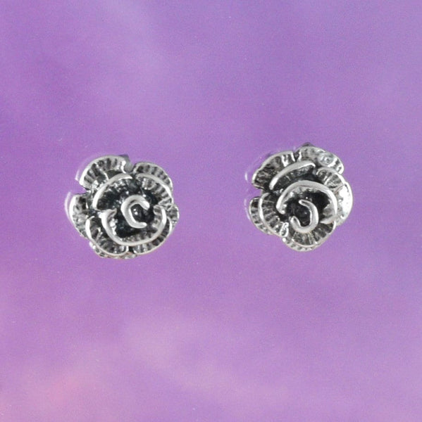 Boucles d'oreilles uniques en forme de rose hawaïenne, boucles d'oreilles à tige en argent sterling avec fleur de rose, cadeau d'anniversaire pour mère, épouse, maman, E8825