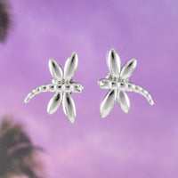 Unique Hawaiian Dragonfly Earring, Sterling Silver Dragonfly Stud Earring, E4111 Birthday Wife Mom Girl Mother Gift, Island Jewelry