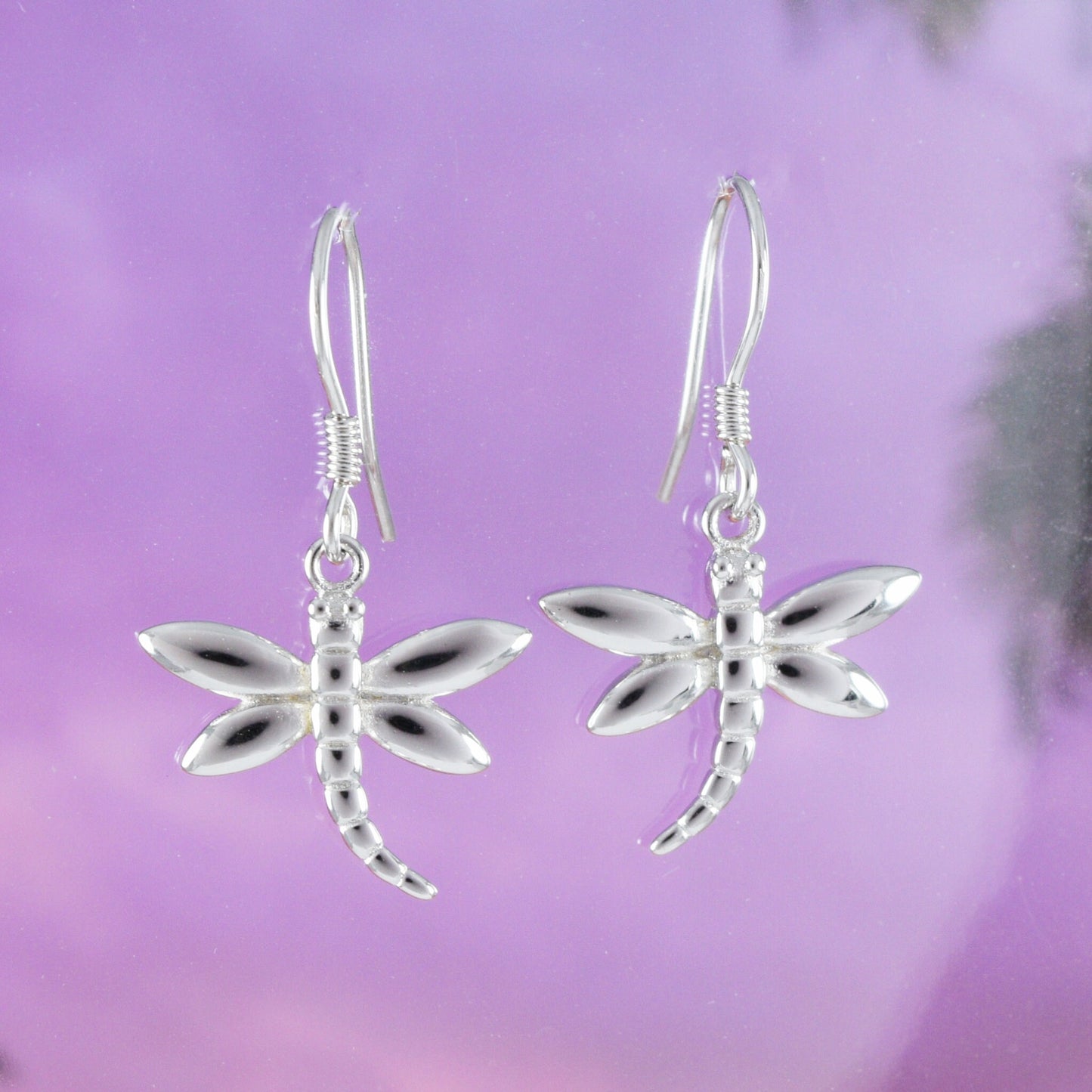 Pretty Hawaiian Dragonfly Earring, Sterling Silver Dragonfly Dangle Earring, E4112 Birthday Wife Mom Girl Mother Gift, Island Jewelry