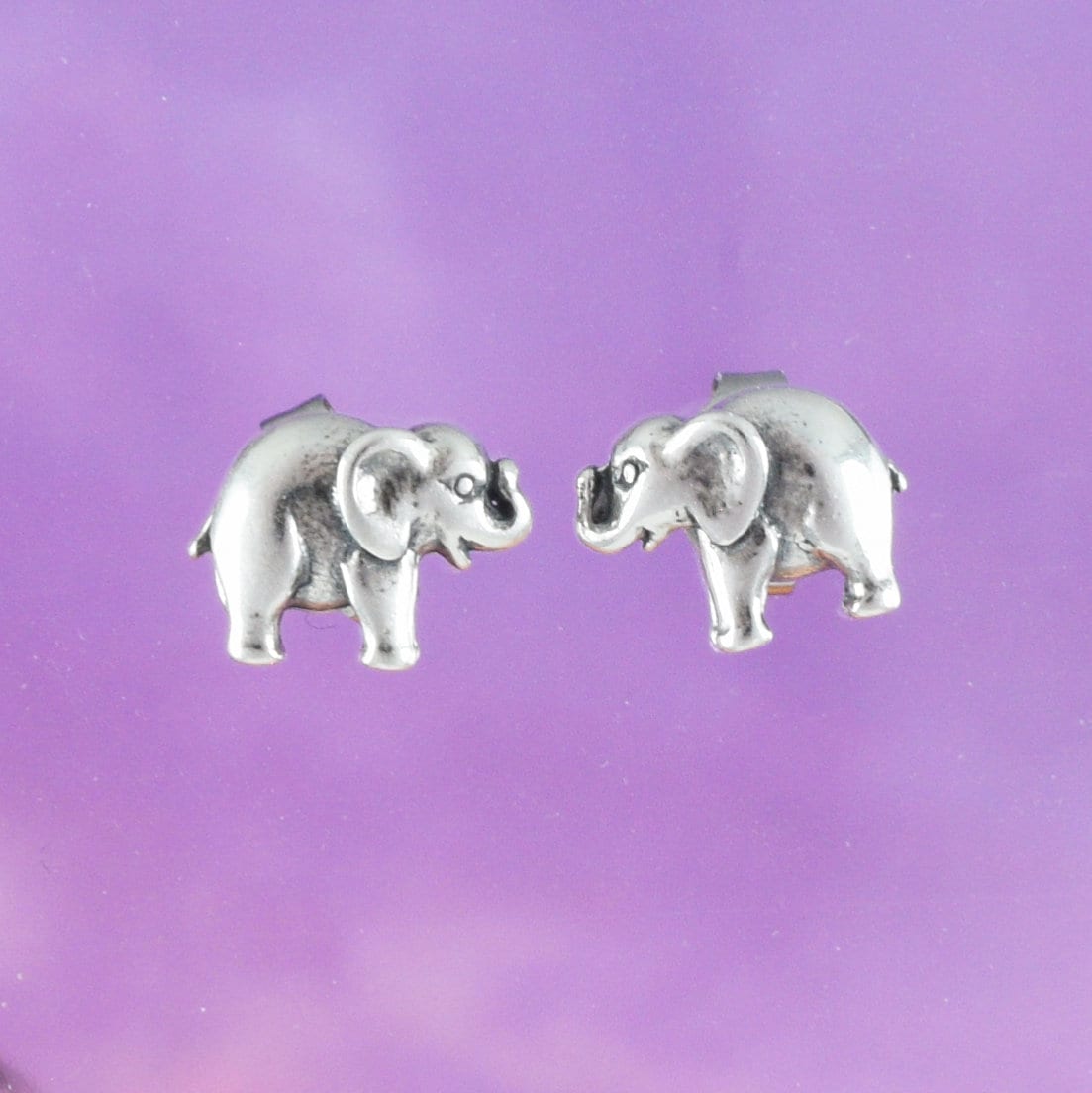 Unique Pretty Hawaiian Small Elephant Earring, Sterling Silver Elephant Stud Earring, E8399 Birthday Wife Mom Girl Mother Gift