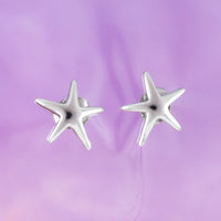 Pretty Hawaiian Starfish Earring, Sterling Silver Star Fish Stud Earring, E4005 Birthday Wife Mom Girl Mother Gift, Island Jewelry