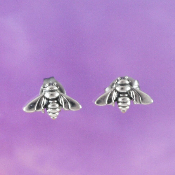 Unique Hawaiian Little Honey Bee Earring, Sterling Silver Buzzing Honey Bee Stud Earring, E8149 Birthday Mom Wife Girl Mother Gift