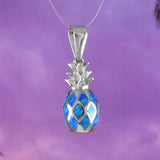 Boucles d'oreilles et collier uniques et magnifiques en opale bleue 3D hawaïenne, pendentif en argent sterling en opale bleue, cadeau d'anniversaire pour maman N8386S