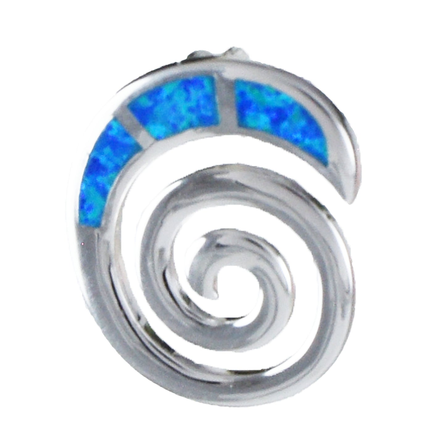 Unique Hawaiian Blue Opal Ocean Wave Necklace, Sterling Silver Blue Opal Wave Pendant N8943 Birthday Mom Wife Mother Gift, Island Jewelry - Hawaii Treasures Shop