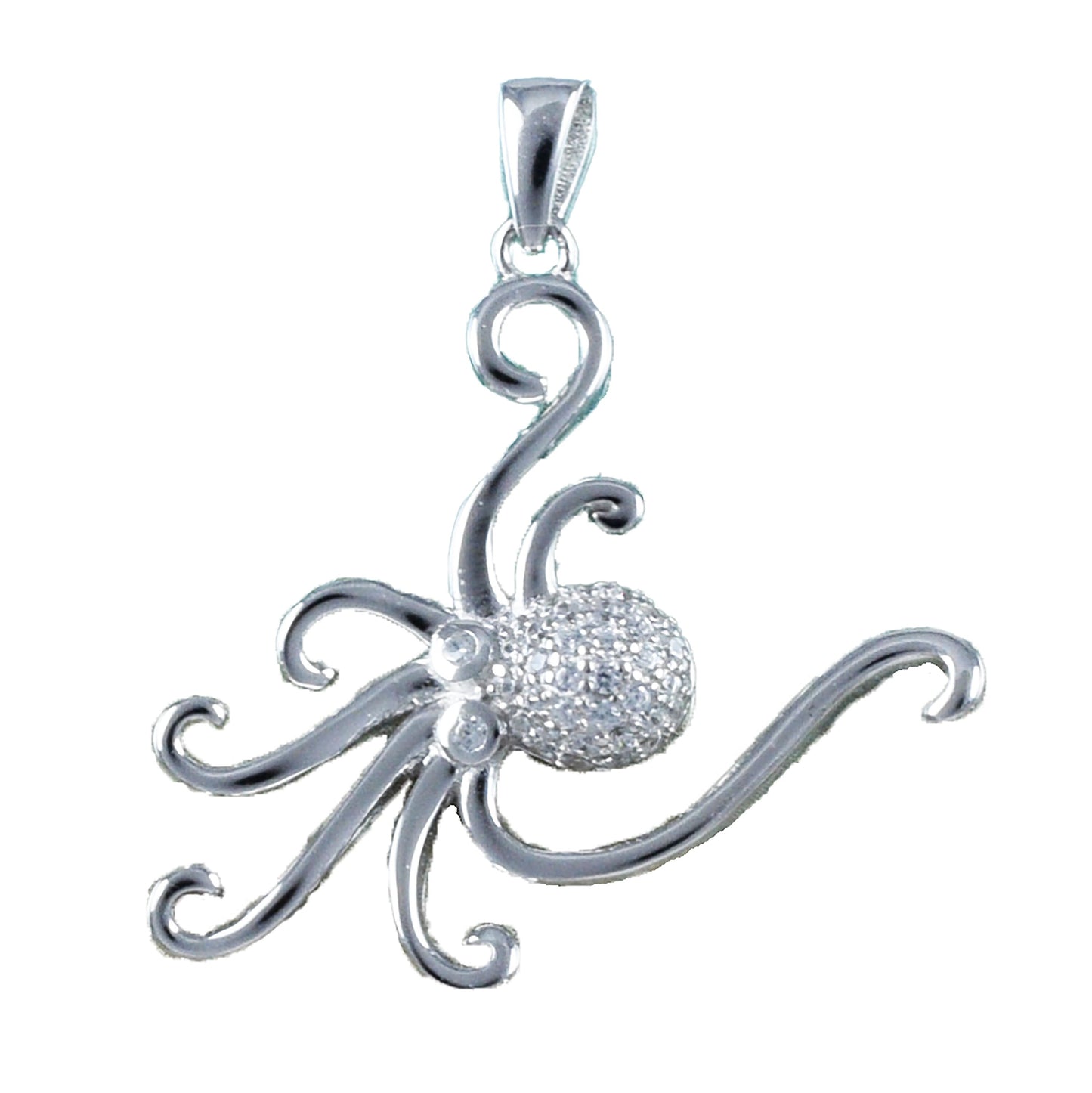 Collier de poulpe hawaïen unique, pendentif en argent sterling avec breloque en forme d'œil de poulpe CZ, cadeau d'anniversaire pour maman N8947, bijoux uniques de l'île