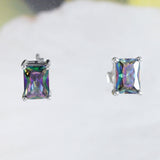 Beautiful Hawaiian Rainbow Mystic Topaz Earring, Sterling Silver Mystic Topaz Stud Earring, E8960 Birthday Mother Mom Gift