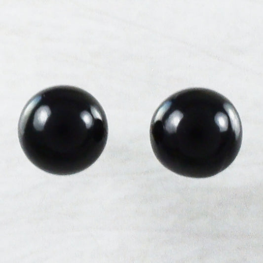 Beautiful Hawaiian Genuine Black Coral Earring, Sterling Silver Black Coral Round Ball Stud Earring, E9234A Birthday Mother Mom Gift