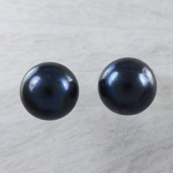 Beautiful Hawaiian Genuine Black Pearl Earring, Sterling Silver Black Pearl Stud Earring, E9250 Mother Birthday Mom Gift, Island Jewelry