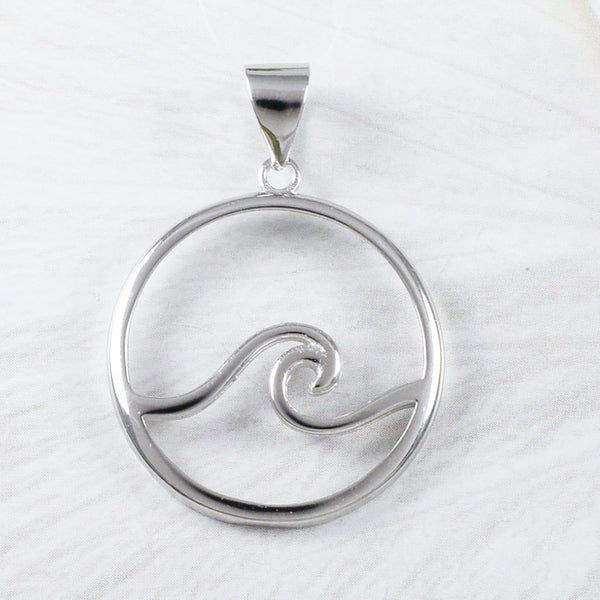 Collier unique et magnifique avec motif de vagues hawaïennes, pendentif en argent sterling représentant une vague de surf, cadeau d'anniversaire pour maman N9266