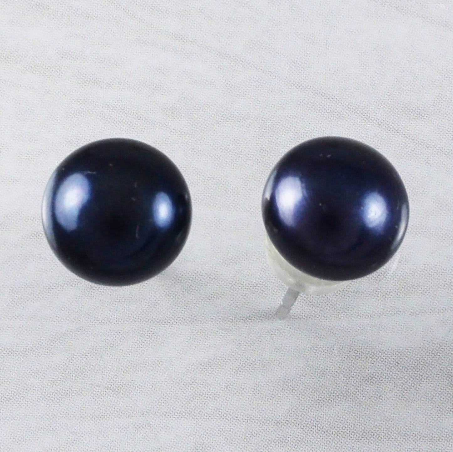 Beautiful Hawaiian Genuine Black Pearl Earring, Sterling Silver Black Pearl Stud Earring, E9352 Mother Birthday Mom Gift, Island Jewelry