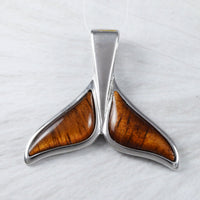 Collier unique et magnifique en véritable queue de baleine en bois de koa hawaïen, pendentif en argent sterling en forme de queue de baleine, cadeau d'anniversaire N9319, déclaration PC