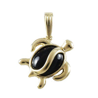 Magnifique pendentif tortue de mer en corail noir véritable, pendentif tortue de mer en or jaune massif 14 carats P9201, cadeau d'anniversaire pour maman, déclaration PC