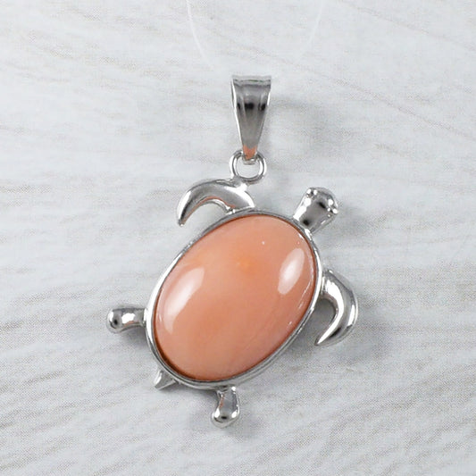 Collier unique en véritable corail rose hawaïen avec tortue de mer, pendentif en argent sterling en forme de tortue de corail rose, cadeau d'anniversaire pour maman N9218, déclaration PC