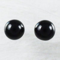 Beautiful Hawaiian Genuine Black Coral Earring, Sterling Silver Black Coral Round Ball Stud Earring, E9234 Birthday Mother Mom Gift