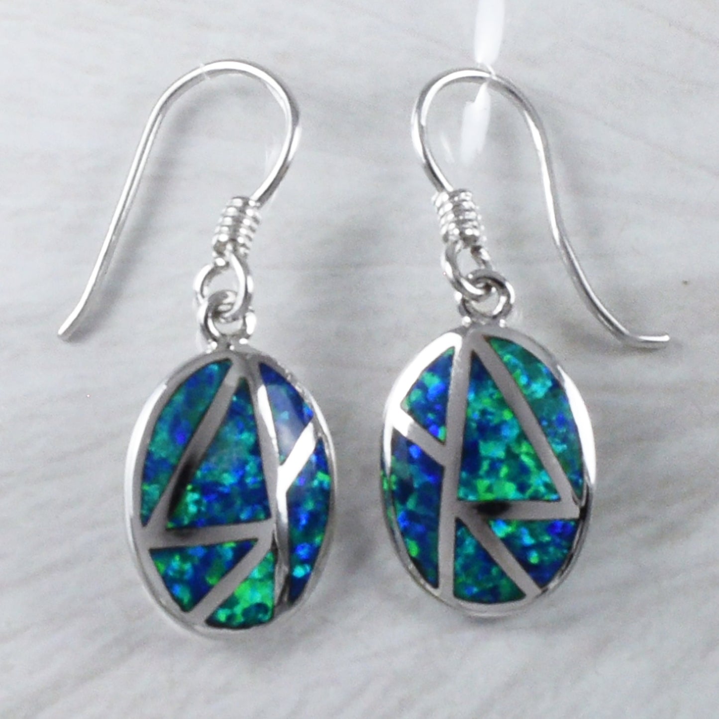 Gorgeous Unique Hawaiian Blue Opal Earring, Sterling Silver Blue Opal Dangle Earring, E9262 Statement PC, Birthday Mom Wife Mother Gift