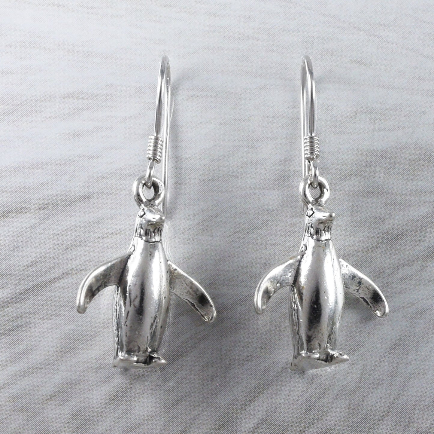 Unique Beautiful Large 3D Penguin Earring, Sterling Silver 3D Penguin Dangle Earring, E9379 Birthday Mom Mother Gift