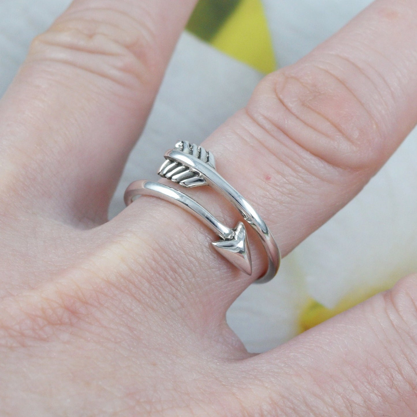 Adjustable Unique Hawaiian Arrow Ring, Sterling Silver Arrow Ring, R2391 Mother Birthday Mom Wife Gift, Stackable Ring