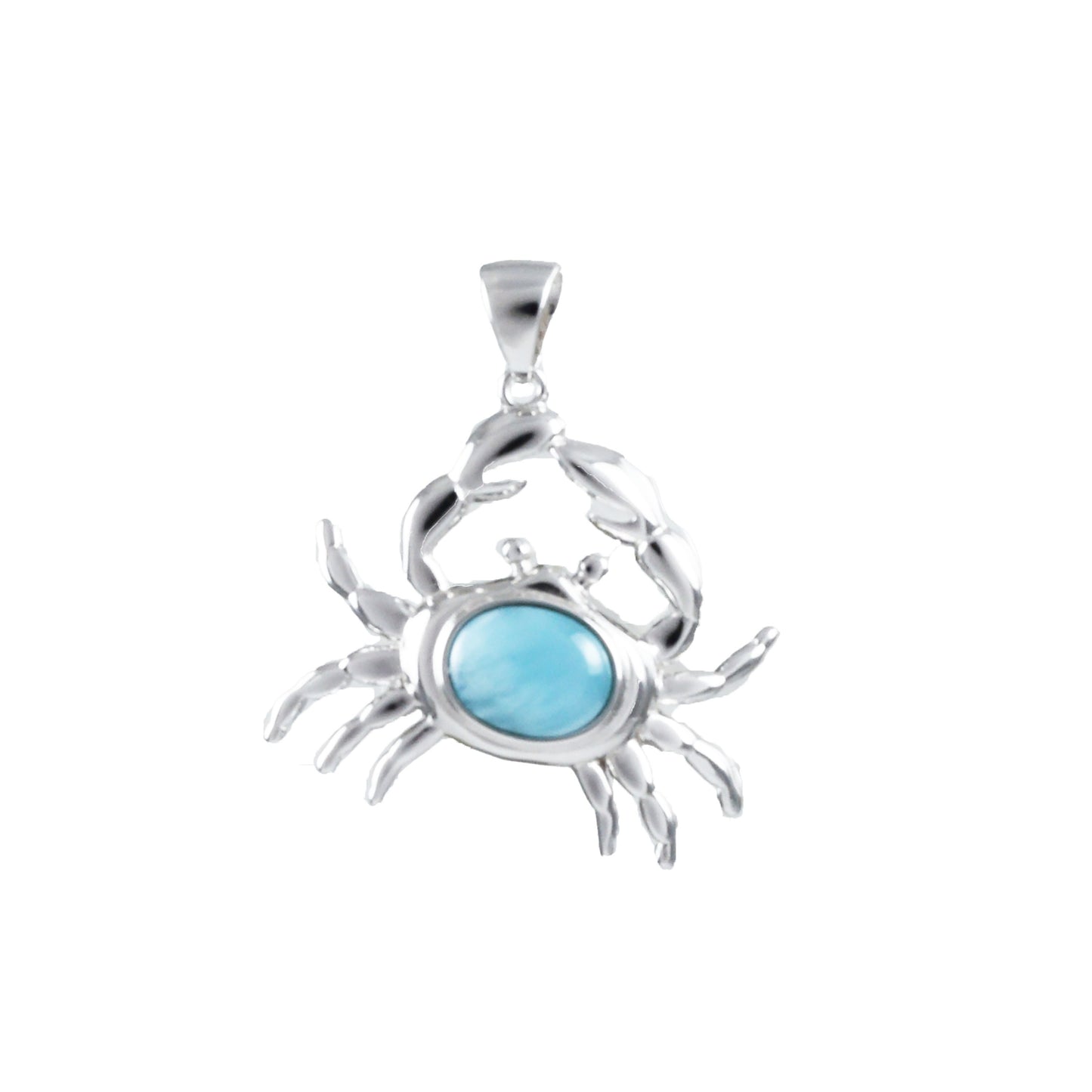 Boucles d'oreilles et collier uniques en véritable crabe Larimar hawaïen, pendentif en argent sterling en forme de crabe Larimar, cadeau d'anniversaire pour mère, épouse, maman, N8444S