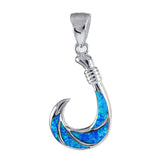 Collier unique et magnifique avec hameçon en opale bleue de très grande taille, pendentif en argent sterling avec hameçon en opale, cadeau d'anniversaire pour mère N4505