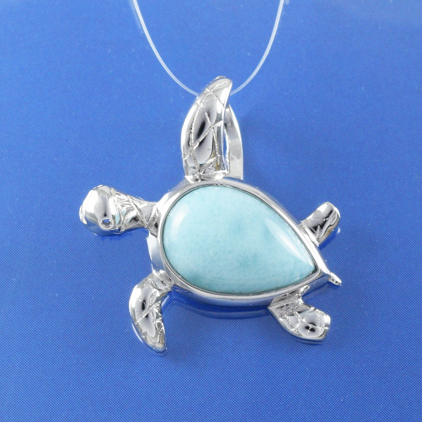 Boucles d'oreilles et collier uniques en véritable tortue de mer Larimar hawaïenne, pendentif en argent sterling avec tortue Larimar, cadeau d'anniversaire pour maman N8841SH