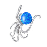 Collier unique en forme de pieuvre en opale bleue hawaïenne, pendentif en argent sterling avec œil de pieuvre en opale bleue CZ, cadeau d'anniversaire pour mère, épouse, maman, N4483