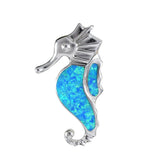 Magnifique grand collier d'hippocampe hawaïen en opale bleue, pendentif d'hippocampe en argent sterling en opale bleue N2322, cadeau d'anniversaire pour maman et femme, déclaration PC