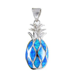 Unique Beautiful Hawaiian Large 3D Blue Opal Pineapple Necklace, Sterling Silver Blue Opal Pineapple Pendant, N4487 Birthday Mom Gift