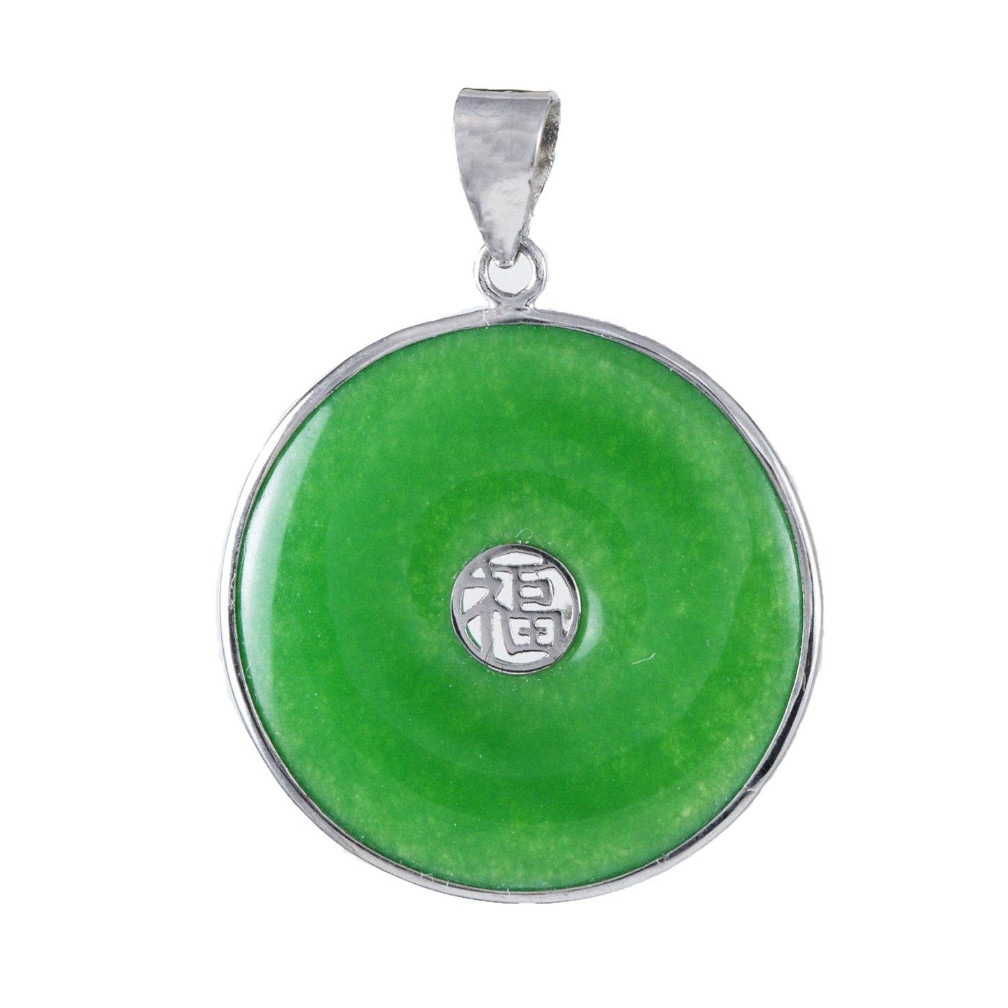 Collier unique en véritable jade vert hawaïen de grande taille, pendentif en argent sterling en forme de cercle de prospérité, cadeau d'anniversaire pour maman N8966