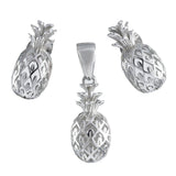 Joli collier et boucles d'oreilles hawaïennes en 3D avec ananas, pendentif en argent sterling en 3D, cadeau d'anniversaire pour mère, épouse, maman, N2003S