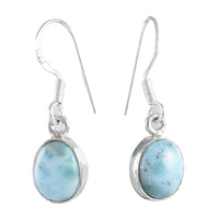 Unique Hawaiian Genuine Larimar Earring, Sterling Silver Natural Larimar Dangle Earring, E8701 Birthday Mom Gift