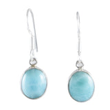 Beautiful Hawaiian Genuine Larimar Earring, Sterling Silver Natural Larimar Dangle Earring, E8705 Birthday Mom Gift