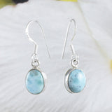 Unique Hawaiian Genuine Larimar Earring, Sterling Silver Natural Larimar Dangle Earring, E8701 Birthday Mom Gift