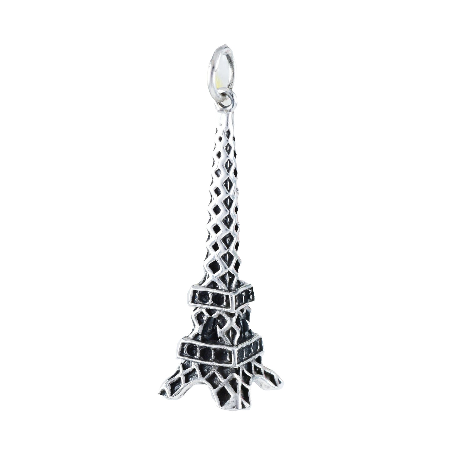 Unique X-Large 3D Tall Eiffel Tower Necklace, Sterling Silver Eiffel Tower Charm Pendant, N8593 Birthday Mother Wife Mom Gift