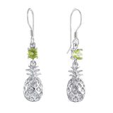 Magnifique boucle d'oreille ananas 3D en véritable péridot hawaïen, boucle d'oreille pendante en argent sterling, cadeau d'anniversaire pour femme, maman, mère, E8911