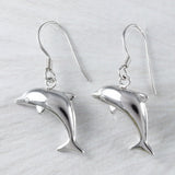 Beautiful Hawaiian Large Dolphin Earring, Sterling Silver Dolphin Dangle Earring, E2002 Birthday Wife Mom Girl Mother Gift, Island Jewelry